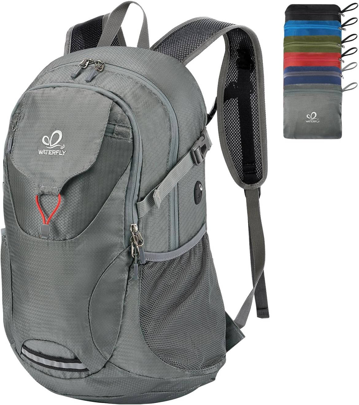 Lightweight Packable Hiking Backpack, 30L Day Pack Blue | Water Resistant Foldable Travel Daypack with Multiple Pockets, Wet Pocket, Ultralight Day Pack for Woman Man, Everyday Carry