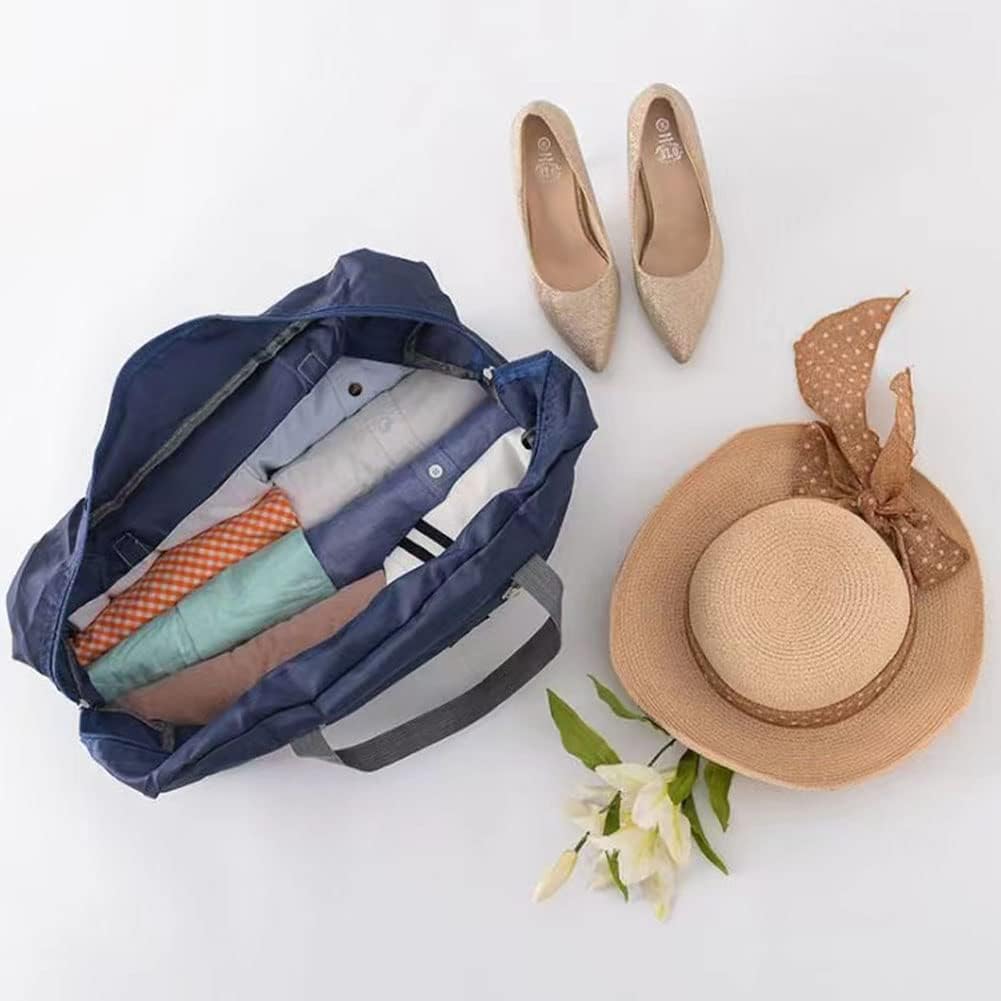 2 Pack Foldable Travel Duffel Bags - Carry On Weekender Overnight Hospital Tote Gym Bag with Toiletry Bag, Women
