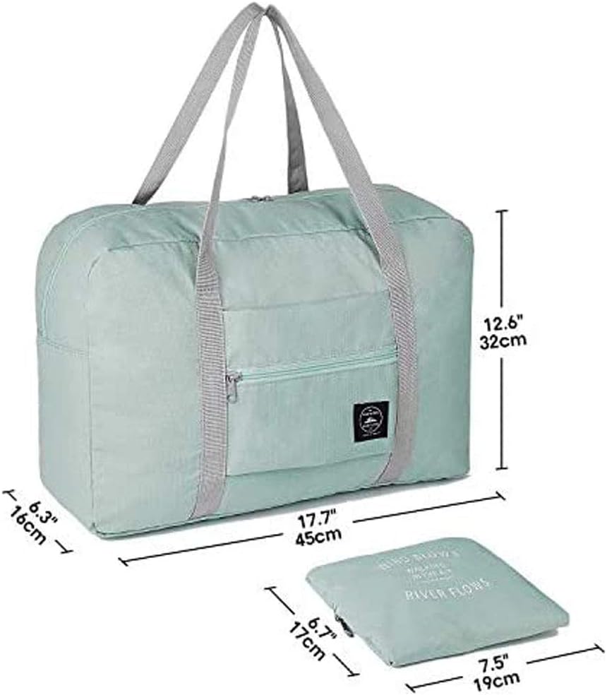 2 Pack Foldable Travel Duffel Bags - Carry On Weekender Overnight Hospital Tote Gym Bag with Toiletry Bag, Women