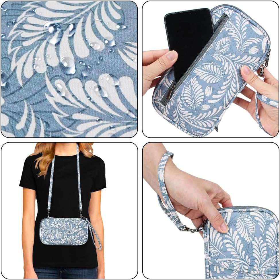 RFID Passport Wallet with Vaccine Card Slot, Family Travel Passport Holder Document Organizer Bag with Wrist & Neck Double Strap