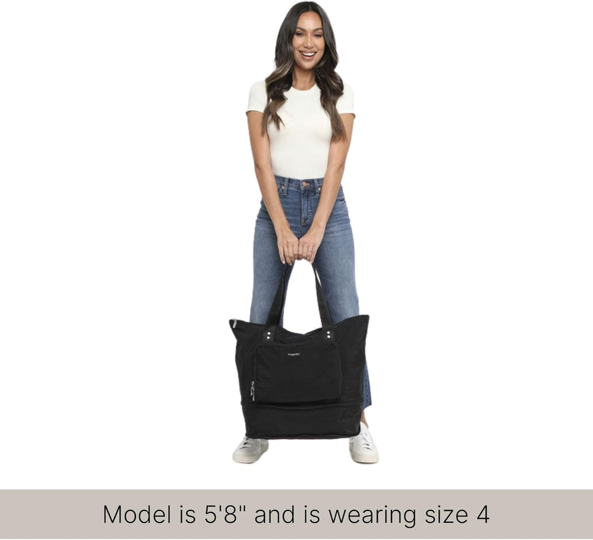Carryall Expandable Lightweight Travel Tote 22" Packable Folding Compact Nylon Washable Weekender w/Luggage Sleeve
