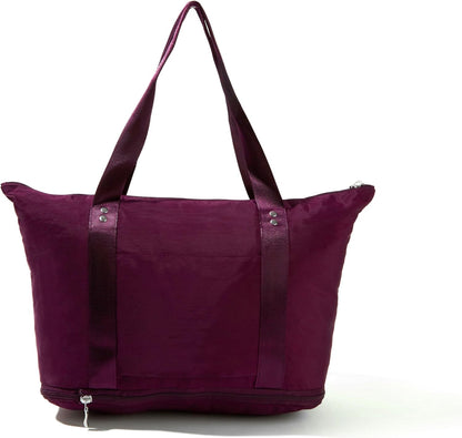 Carryall Expandable Lightweight Travel Tote 22" Packable Folding Compact Nylon Washable Weekender w/Luggage Sleeve