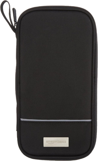 RFID-blocking Passport Wallet, Passport Holder for Travel, Polyester/Nylon Material with Durable Zipper Closure, Zippered Pockets, Slots for Cards, 10"x5", Black, Solid