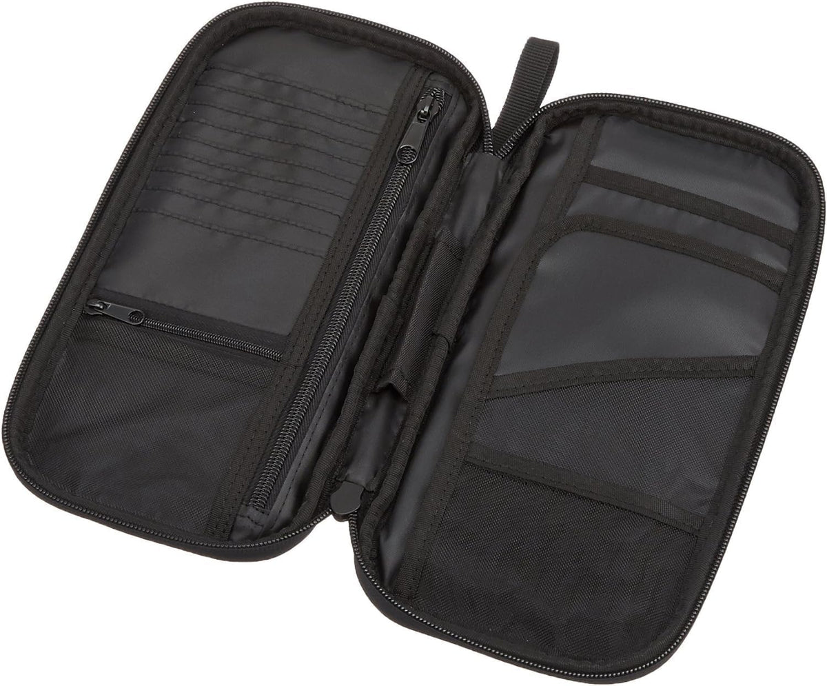 RFID-blocking Passport Wallet, Passport Holder for Travel, Polyester/Nylon Material with Durable Zipper Closure, Zippered Pockets, Slots for Cards, 10"x5", Black, Solid