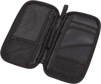 RFID-blocking Passport Wallet, Passport Holder for Travel, Polyester/Nylon Material with Durable Zipper Closure, Zippered Pockets, Slots for Cards, 10"x5", Black, Solid