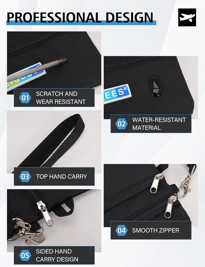 World Travel Essentials Currency and Passport Organizers Cash Cards Tickets Holder RFID Blocking Wallet, Lake Blue