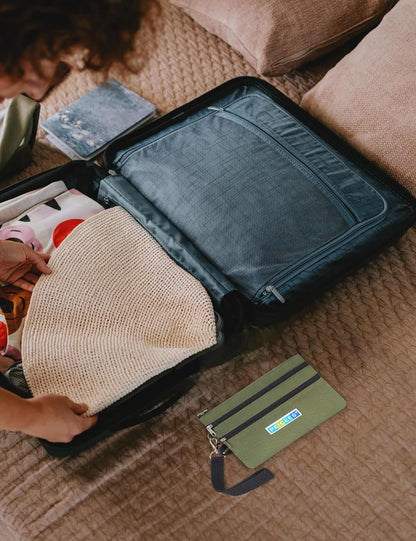 World Travel Essentials Currency and Passport Organizers Cash Cards Tickets Holder RFID Blocking Wallet, Lake Blue