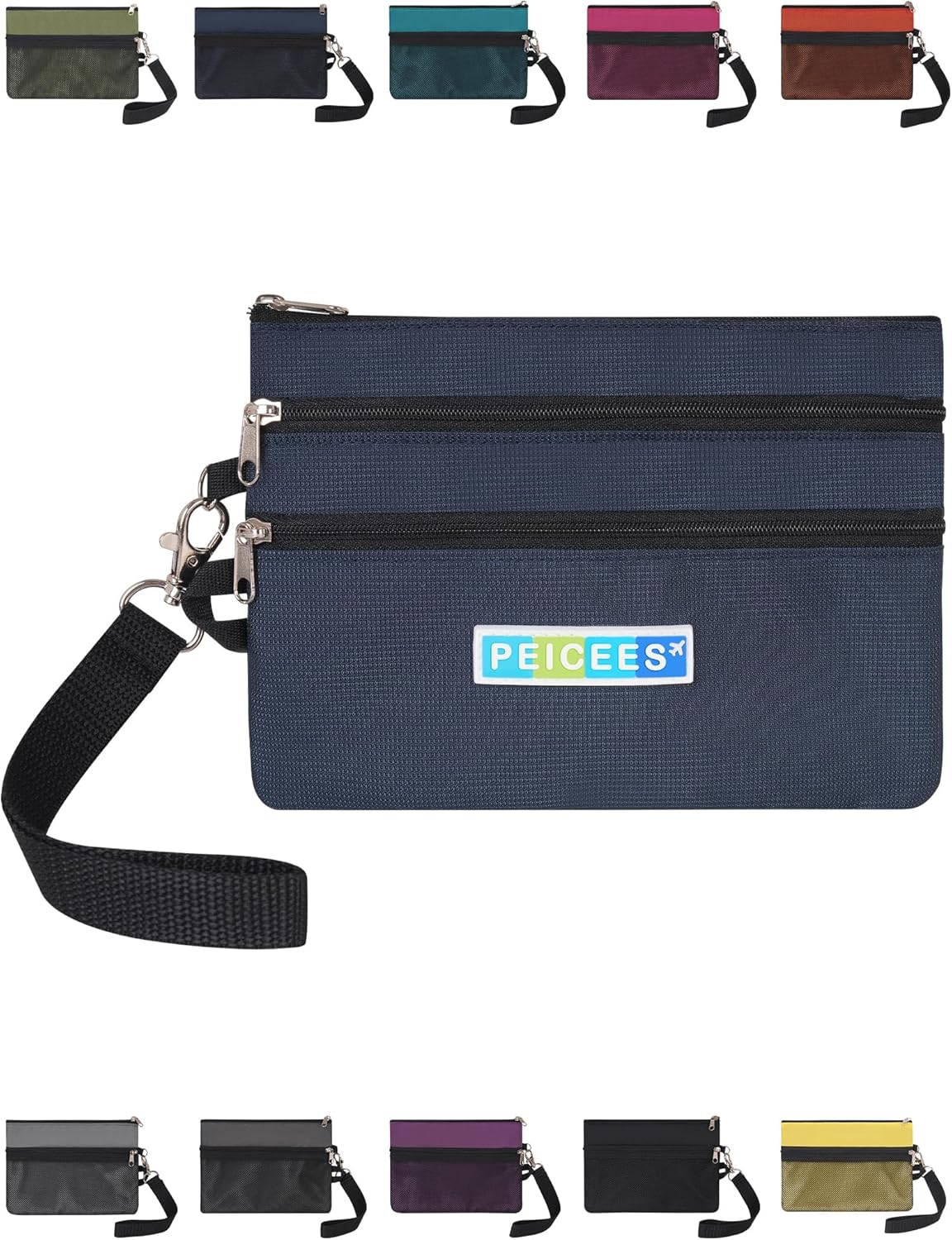 World Travel Essentials Currency and Passport Organizers Cash Cards Tickets Holder RFID Blocking Wallet, Lake Blue