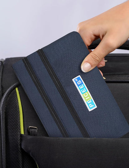 World Travel Essentials Currency and Passport Organizers Cash Cards Tickets Holder RFID Blocking Wallet, Lake Blue