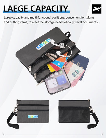 World Travel Essentials Currency and Passport Organizers Cash Cards Tickets Holder RFID Blocking Wallet, Lake Blue