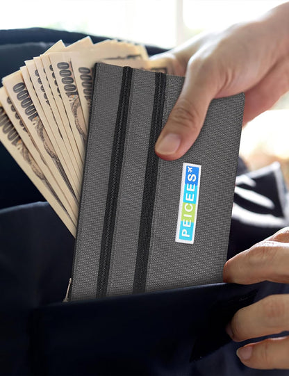 World Travel Essentials Currency and Passport Organizers Cash Cards Tickets Holder RFID Blocking Wallet, Lake Blue