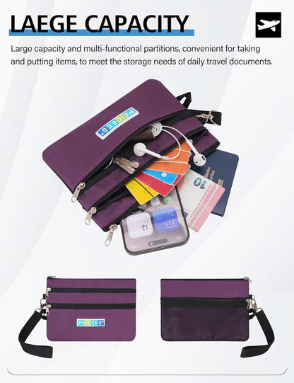 World Travel Essentials Currency and Passport Organizers Cash Cards Tickets Holder RFID Blocking Wallet, Lake Blue