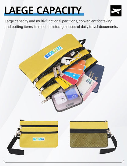 World Travel Essentials Currency and Passport Organizers Cash Cards Tickets Holder RFID Blocking Wallet, Lake Blue
