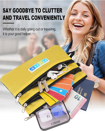 World Travel Essentials Currency and Passport Organizers Cash Cards Tickets Holder RFID Blocking Wallet, Lake Blue