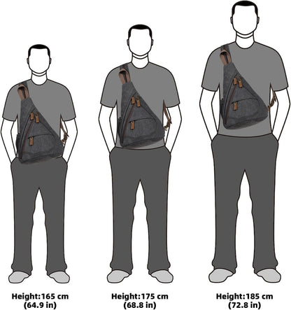 Canvas Sling Bag - Small Crossbody Backpack Shoulder Casual Daypack Rucksack for Men Women(Large Version,Khaki)