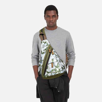 Canvas Sling Bag - Small Crossbody Backpack Shoulder Casual Daypack Rucksack for Men Women(Large Version,Khaki)
