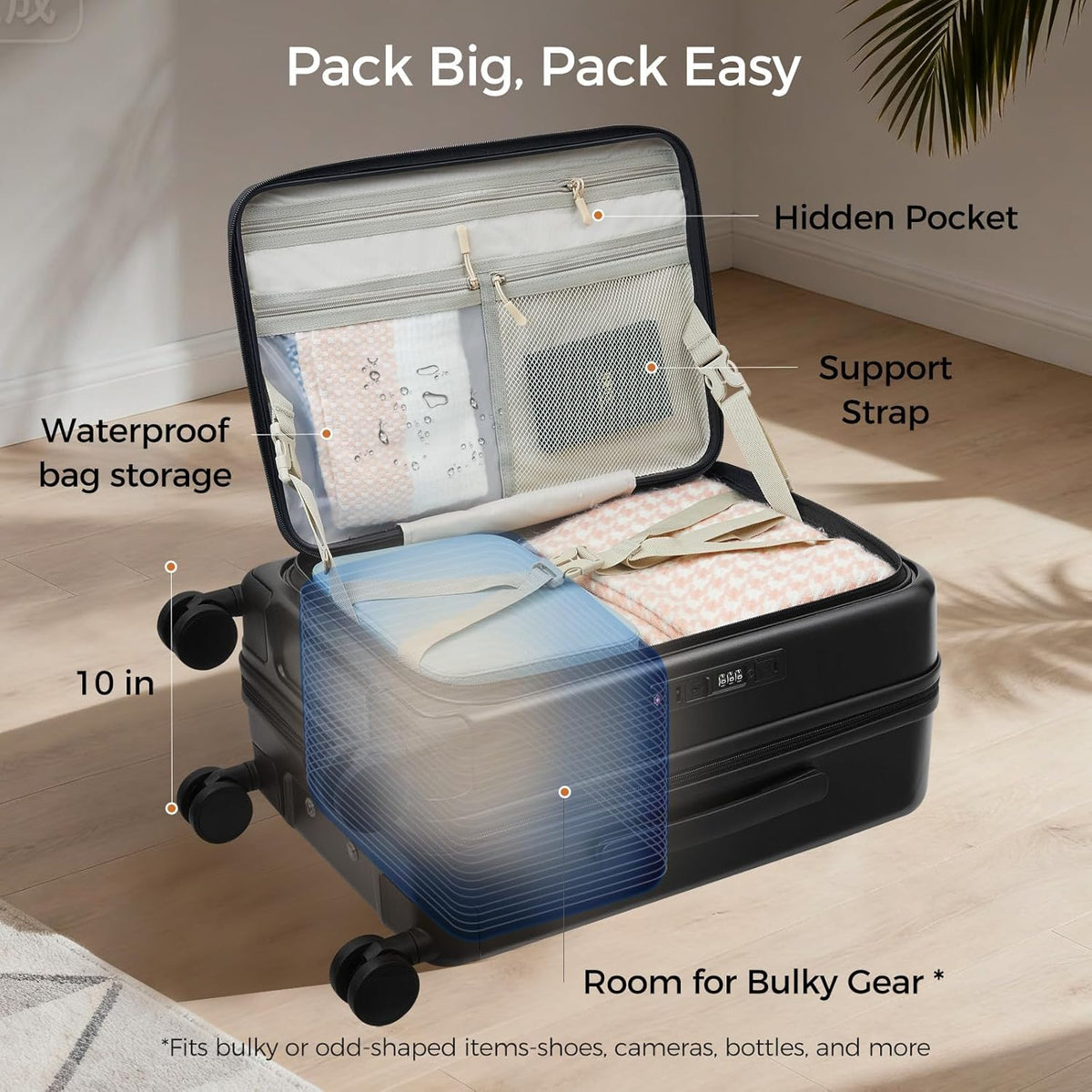 Carry on Luggage Top opening Suitcases, Expandable with Cup Holder and USB Charging Port,Lightweight with Front Pocket Rolling Suitcases with Spinner Wheels