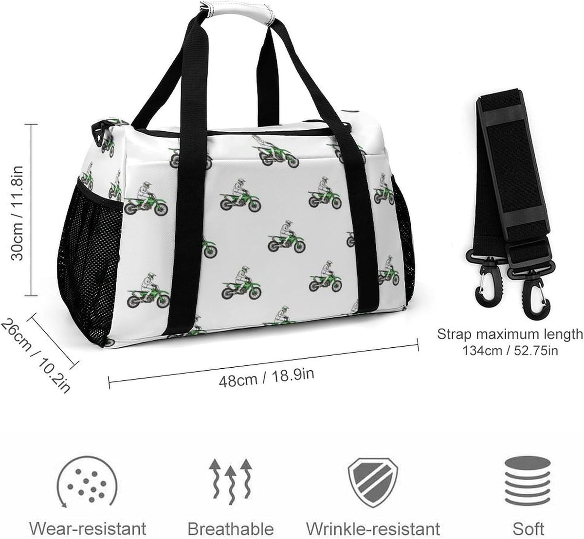 Duffel Bag for Weekend Travel and Gym Sports Overnight Spacious Design Adjustable Strap
