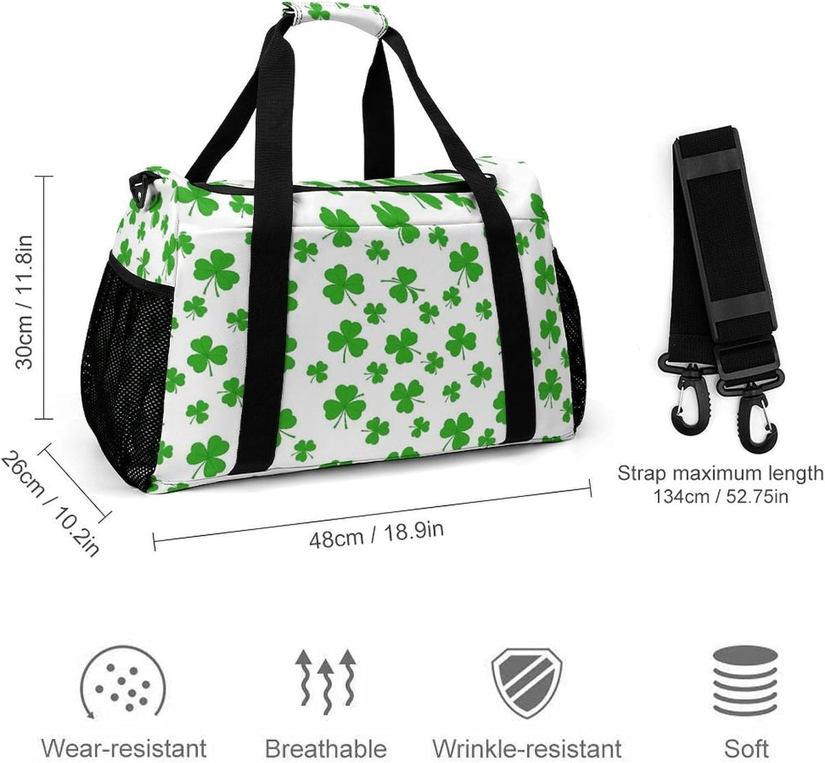 Duffel Bag for Weekend Travel and Gym Sports Overnight Spacious Design Adjustable Strap