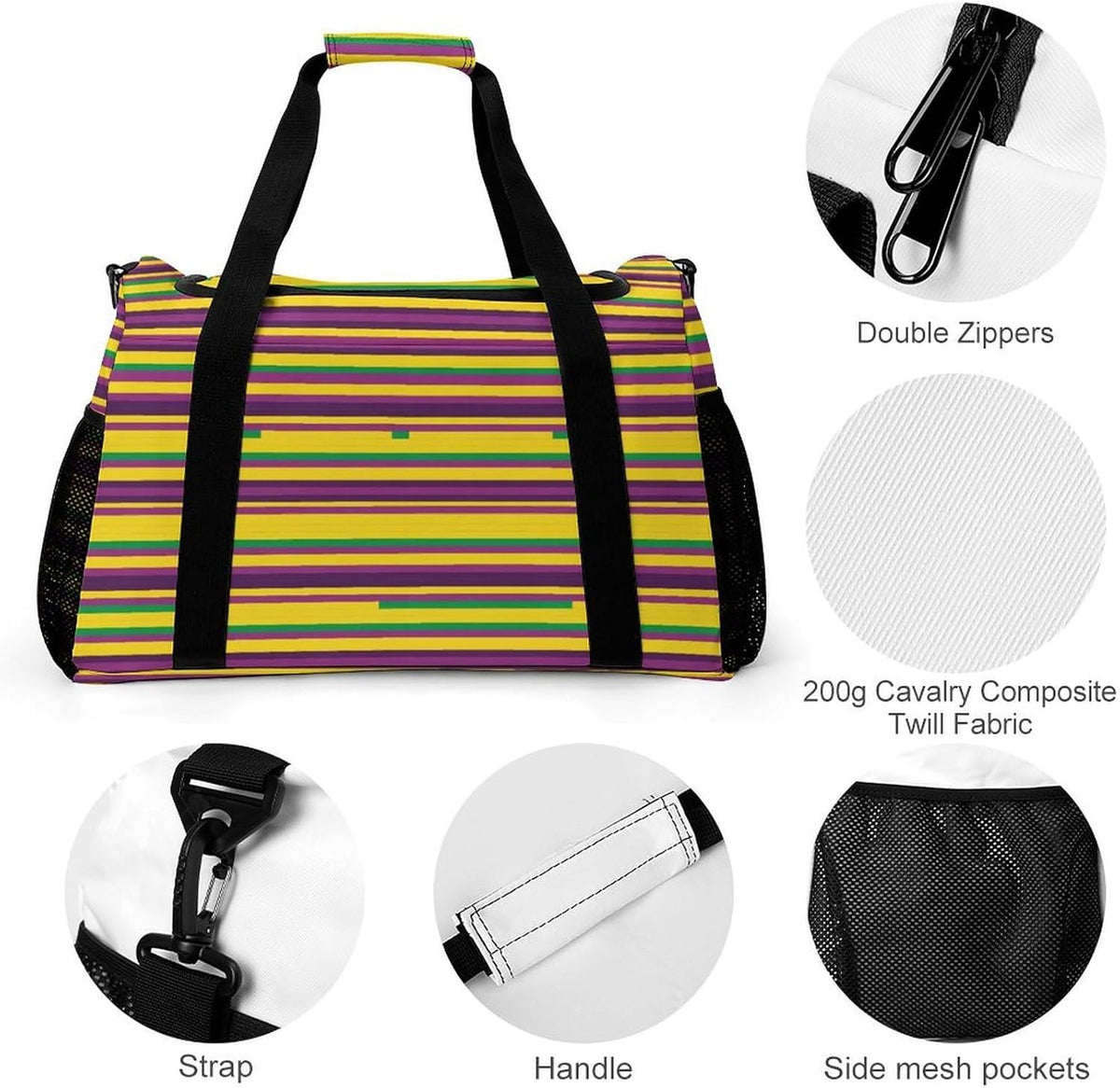 Duffel Bag for Weekend Travel and Gym Sports Overnight Spacious Design Adjustable Strap
