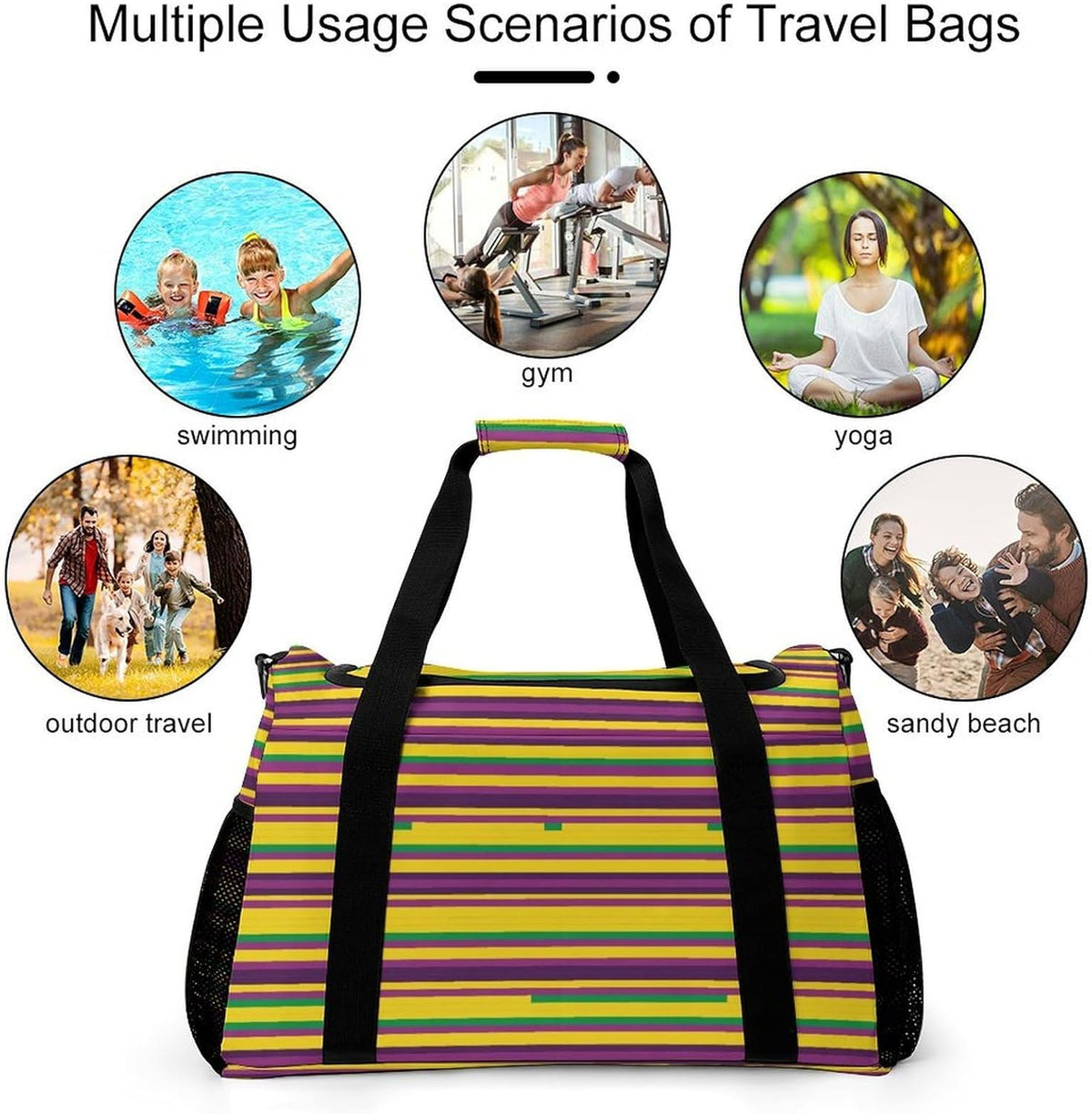 Duffel Bag for Weekend Travel and Gym Sports Overnight Spacious Design Adjustable Strap