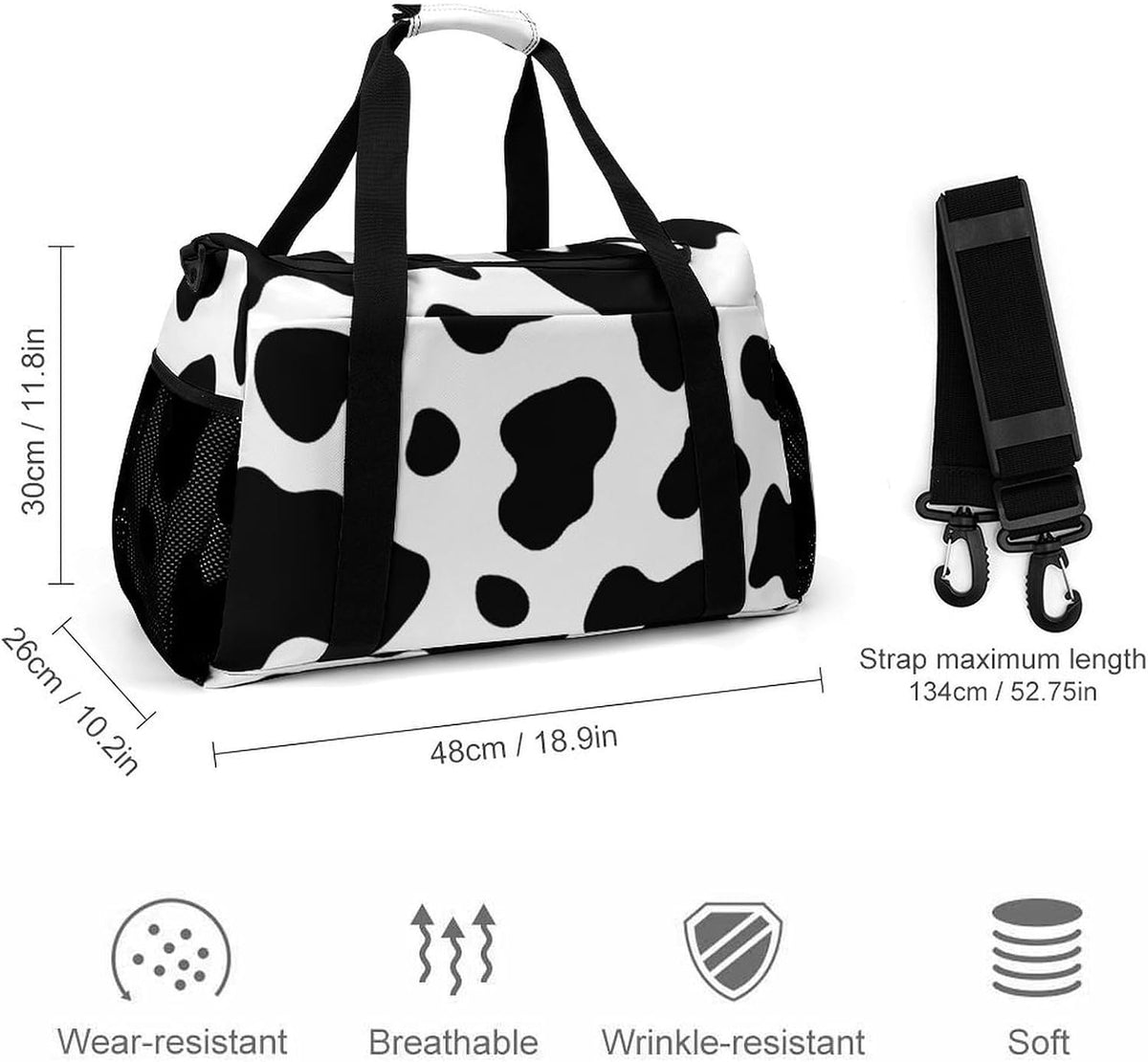 Duffel Bag for Weekend Travel and Gym Sports Overnight Spacious Design Adjustable Strap