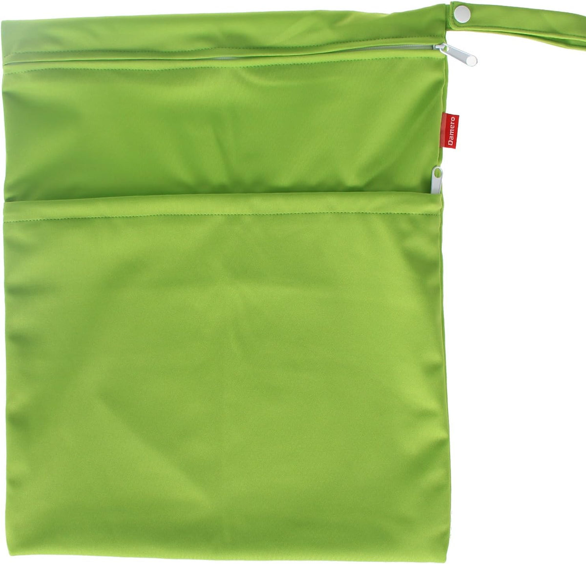 2 Pack Travel Wet Dry Bag Organizer with 2 Pockets and Handle for Cloth Diaper, Baby Clothes, Pumping Parts, Swimsuit and More, Cute and Spacious, Easy to Grab and GO(Medium, Green+Light Blue)