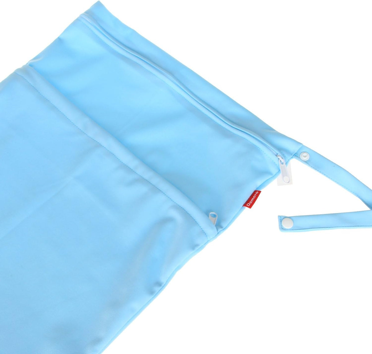 2 Pack Travel Wet Dry Bag Organizer with 2 Pockets and Handle for Cloth Diaper, Baby Clothes, Pumping Parts, Swimsuit and More, Cute and Spacious, Easy to Grab and GO(Medium, Green+Light Blue)