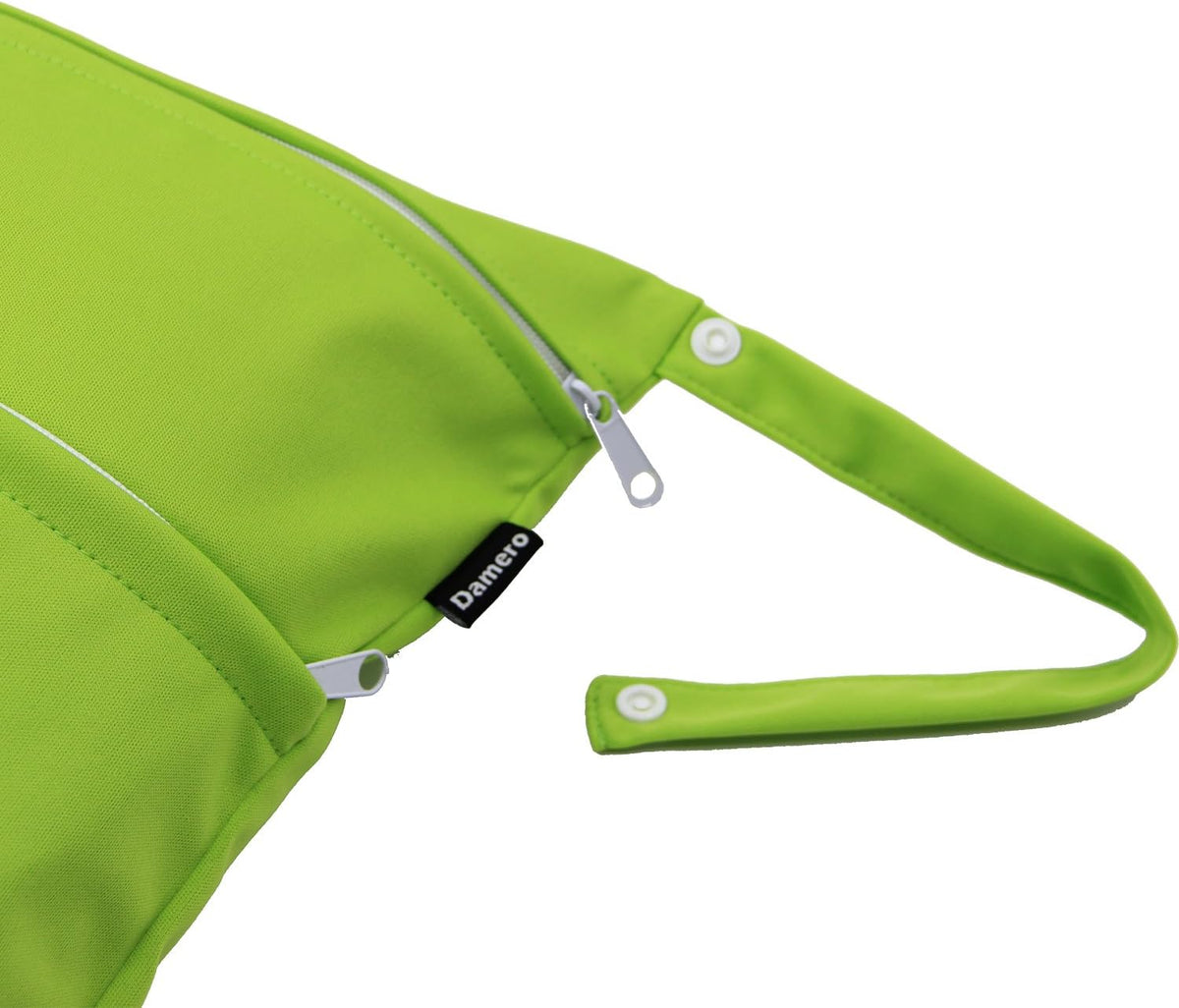 2 Pack Travel Wet Dry Bag Organizer with 2 Pockets and Handle for Cloth Diaper, Baby Clothes, Pumping Parts, Swimsuit and More, Cute and Spacious, Easy to Grab and GO(Medium, Green+Light Blue)