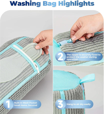 Shoe Washing Machine Bag 2-Pack, Reusable Heavy Duty Laundry Bag - 360° Deep Clean for Sneakers, Tennis Shoes in Washer & Dryer, Prevents Deformation, Yellow