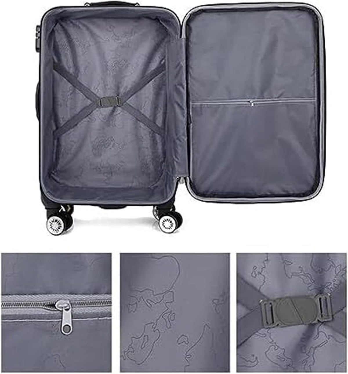 Expandable Softside Suitcase Convenient Side Handles Carry On Luggage Portable Travel Rolling Trolley Case Black