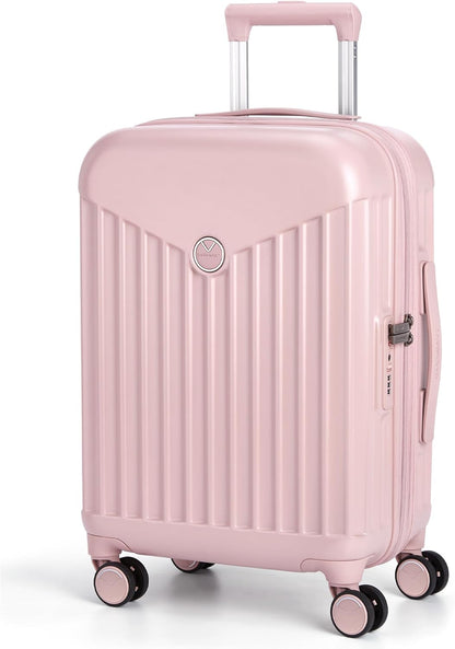 Hardside Expandable Luggage With Spinner Wheels, PC Lightweight Carry-On Luggage Airline Approved With TSA Lock, Durable Women Travel Suitcase Carry On 20 Inch, Beige