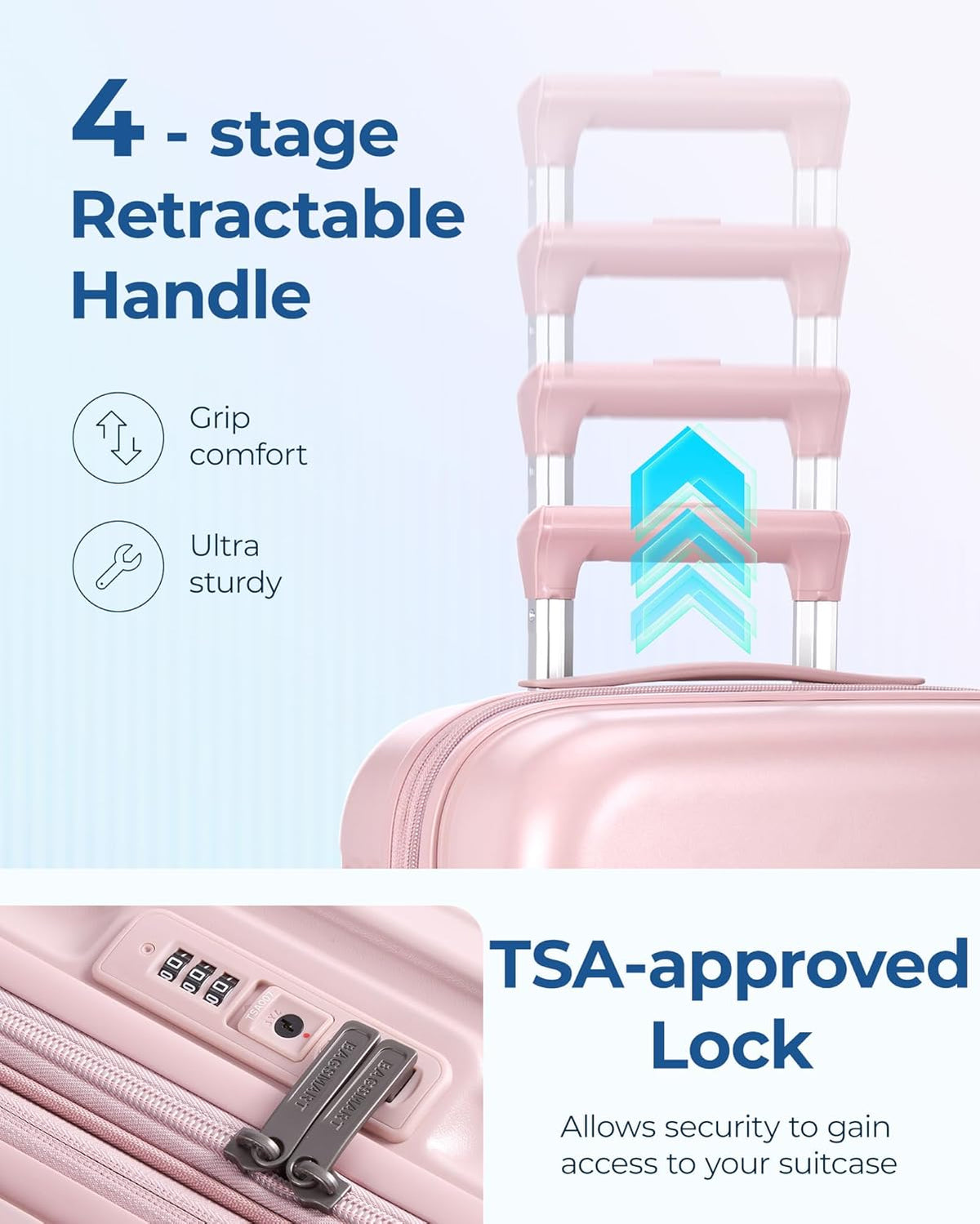 Hardside Expandable Luggage With Spinner Wheels, PC Lightweight Carry-On Luggage Airline Approved With TSA Lock, Durable Women Travel Suitcase Carry On 20 Inch, Beige