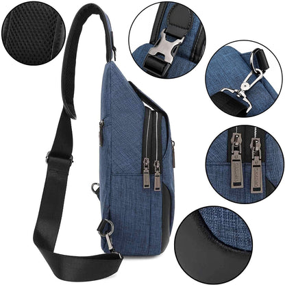 Small Sling Bag Crossbody Backpack Over the Shoulder Bag for Men Women Travel Outdoors, Lightweight Chest Pack (Large,Black)