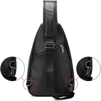 Small Sling Bag Crossbody Backpack Over the Shoulder Bag for Men Women Travel Outdoors, Lightweight Chest Pack (Large,Black)