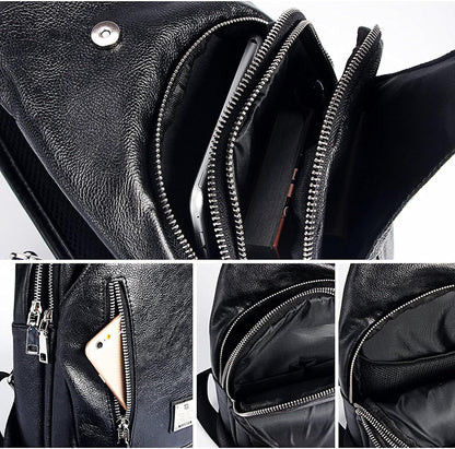 Small Sling Bag Crossbody Backpack Over the Shoulder Bag for Men Women Travel Outdoors, Lightweight Chest Pack (Large,Black)