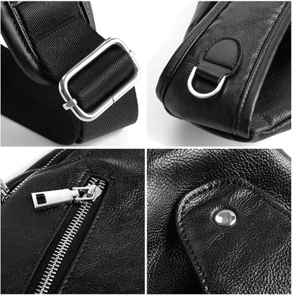 Small Sling Bag Crossbody Backpack Over the Shoulder Bag for Men Women Travel Outdoors, Lightweight Chest Pack (Large,Black)