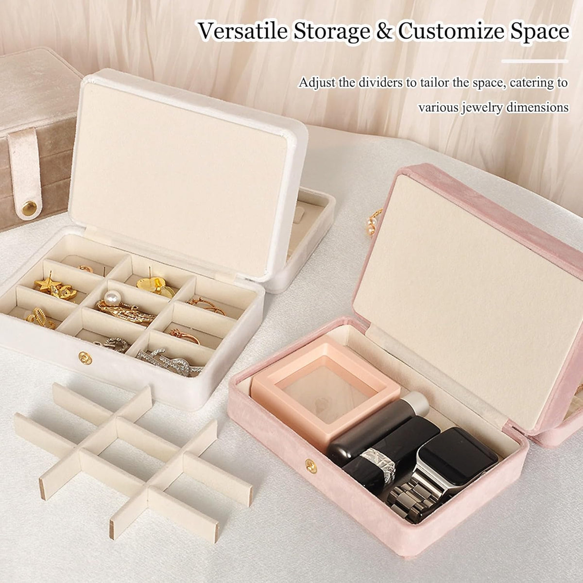 Mini Jewelry Travel Case, PU Leather Travel Jewelry Organizer Box, Small Portable Portable Jewellery Storage Holder for Womens Rings Earrings Necklaces Bracelets (Black)