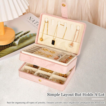 Mini Jewelry Travel Case, PU Leather Travel Jewelry Organizer Box, Small Portable Portable Jewellery Storage Holder for Womens Rings Earrings Necklaces Bracelets (Black)