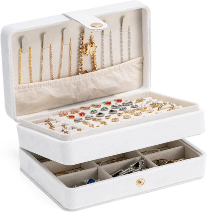 Mini Jewelry Travel Case, PU Leather Travel Jewelry Organizer Box, Small Portable Portable Jewellery Storage Holder for Womens Rings Earrings Necklaces Bracelets (Black)