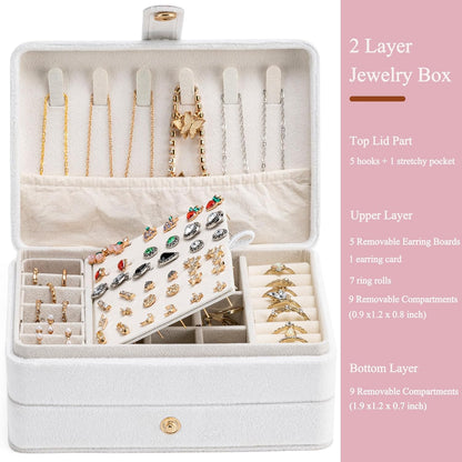 Mini Jewelry Travel Case, PU Leather Travel Jewelry Organizer Box, Small Portable Portable Jewellery Storage Holder for Womens Rings Earrings Necklaces Bracelets (Black)
