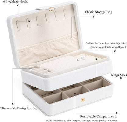 Mini Jewelry Travel Case, PU Leather Travel Jewelry Organizer Box, Small Portable Portable Jewellery Storage Holder for Womens Rings Earrings Necklaces Bracelets (Black)