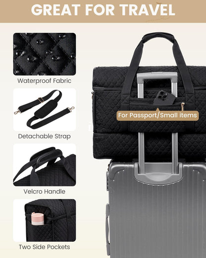 Large Travel Duffle Bag, Weekender Bags for Women With Shoe Compartment, Overnight Hospital Bag For Women Labor Delivery, Carry on Bag Personal Item Travel Bag, Yoga Gym Duffel Bag