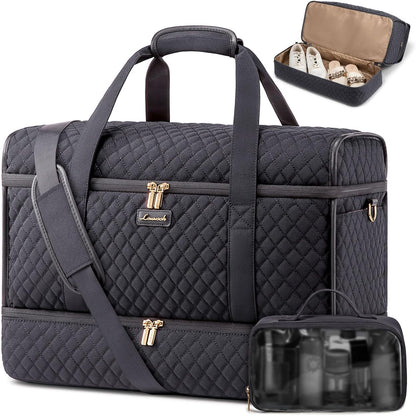 Large Travel Duffle Bag, Weekender Bags for Women With Shoe Compartment, Overnight Hospital Bag For Women Labor Delivery, Carry on Bag Personal Item Travel Bag, Yoga Gym Duffel Bag