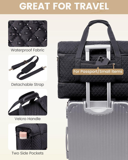 Large Travel Duffle Bag, Weekender Bags for Women With Shoe Compartment, Overnight Hospital Bag For Women Labor Delivery, Carry on Bag Personal Item Travel Bag, Yoga Gym Duffel Bag