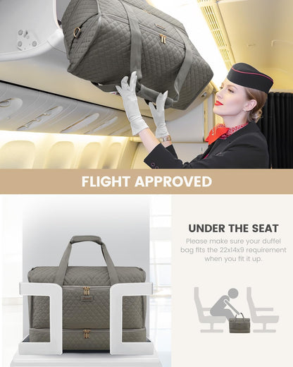 Large Travel Duffle Bag, Weekender Bags for Women With Shoe Compartment, Overnight Hospital Bag For Women Labor Delivery, Carry on Bag Personal Item Travel Bag, Yoga Gym Duffel Bag