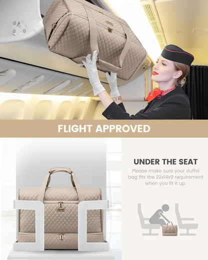 Large Travel Duffle Bag, Weekender Bags for Women With Shoe Compartment, Overnight Hospital Bag For Women Labor Delivery, Carry on Bag Personal Item Travel Bag, Yoga Gym Duffel Bag