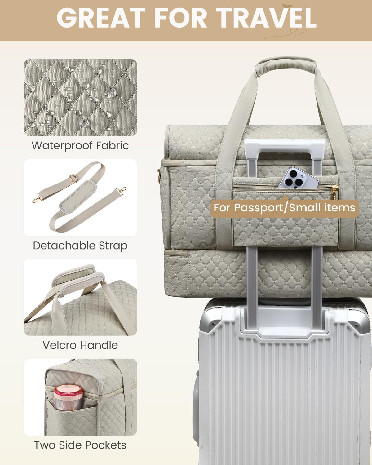 Large Travel Duffle Bag, Weekender Bags for Women With Shoe Compartment, Overnight Hospital Bag For Women Labor Delivery, Carry on Bag Personal Item Travel Bag, Yoga Gym Duffel Bag