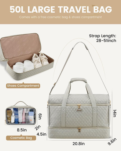 Large Travel Duffle Bag, Weekender Bags for Women With Shoe Compartment, Overnight Hospital Bag For Women Labor Delivery, Carry on Bag Personal Item Travel Bag, Yoga Gym Duffel Bag