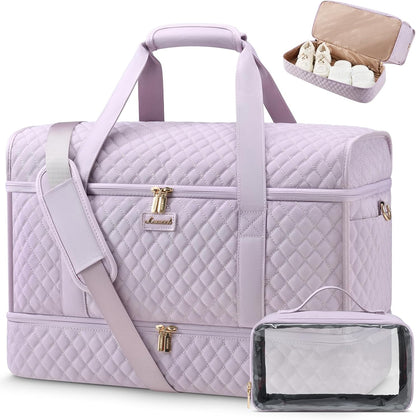 Large Travel Duffle Bag, Weekender Bags for Women With Shoe Compartment, Overnight Hospital Bag For Women Labor Delivery, Carry on Bag Personal Item Travel Bag, Yoga Gym Duffel Bag